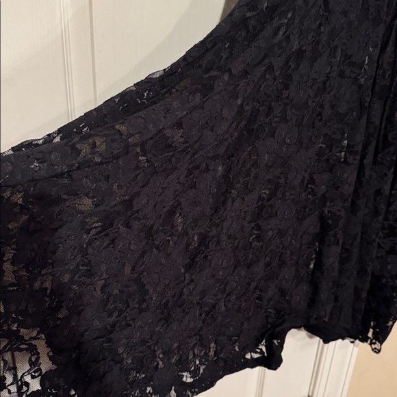 ORIGAMI Denim Vest Black Lace Bottom Boho Western Layering Piece Plus Size - Picture 6 of 13